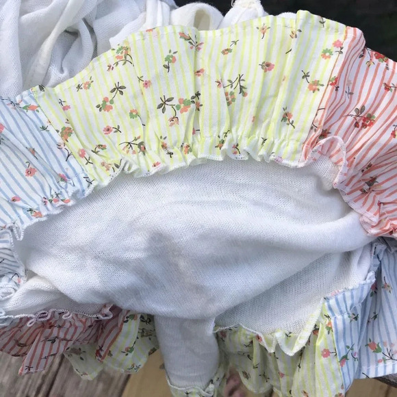 FARM RIO White Ruffle Bottom Open Cardigan Sweater Vest Women’s Size Small +FLAW - Picture 6 of 9